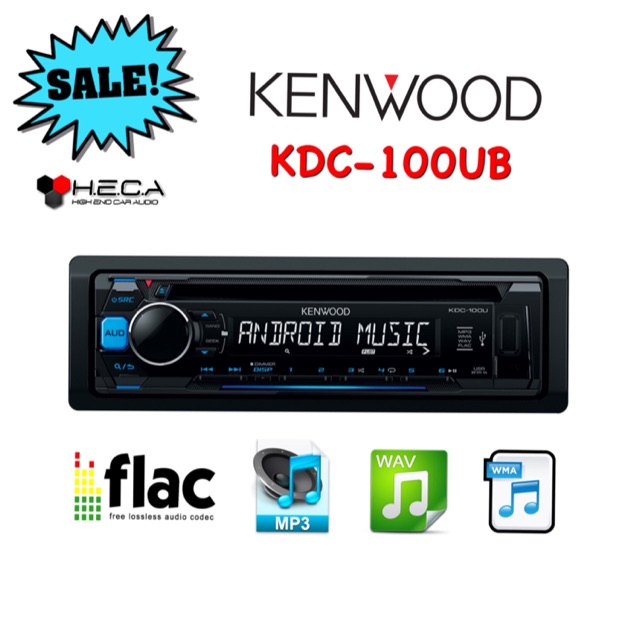 Kenwood KDC-100UB Single Din KDC100UB Head Unit KDC 100 UB Tape Mobil KDC 100UB
