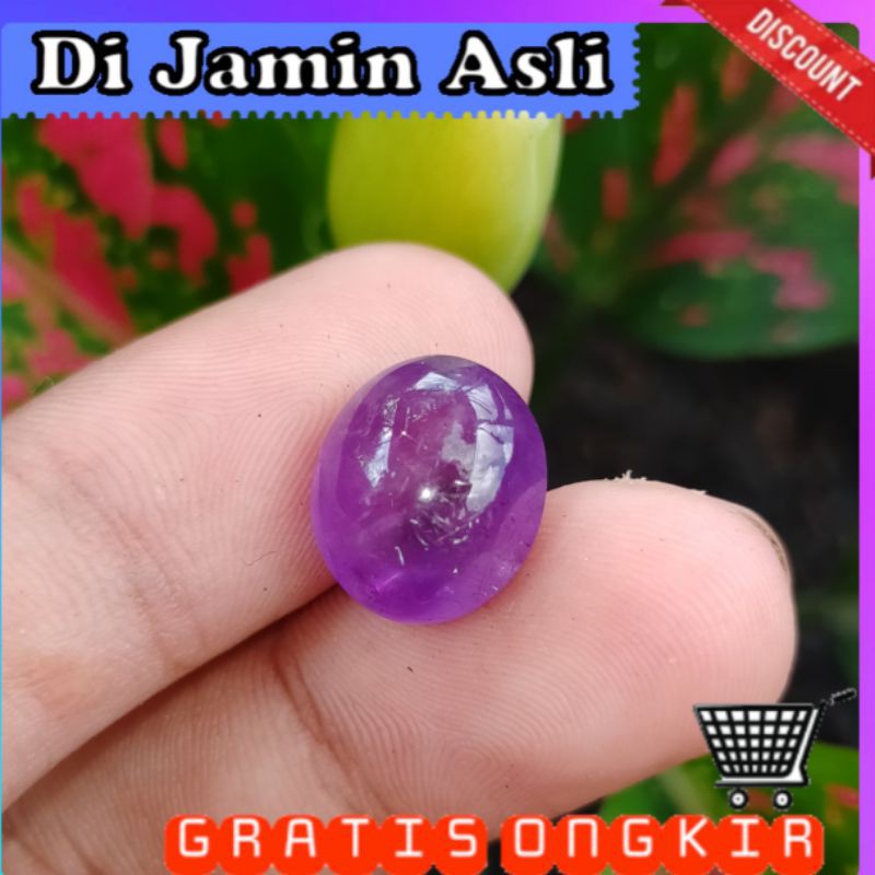 batu kecubung ungu serat menyala antik unik langka bkn akik giok ruby yakut safir cincin pria wanita