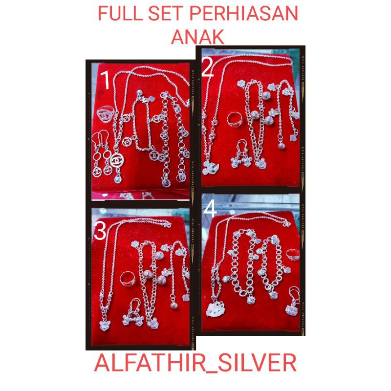 Set lengkap perhiasan anak bahan perak murni