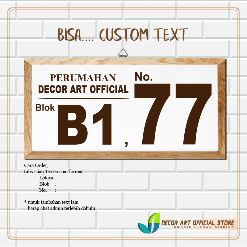 Custom Alamat Rumah Hiasan Dinding Dekorasi Kamar Wall Decor Art Paka 3 Shopee Indonesia