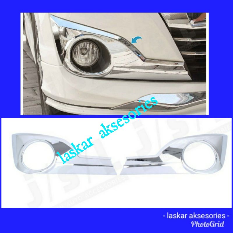 new ayla 2017 cover fog lamp / ring foglamp daihatsu new ayla model platinum chrome