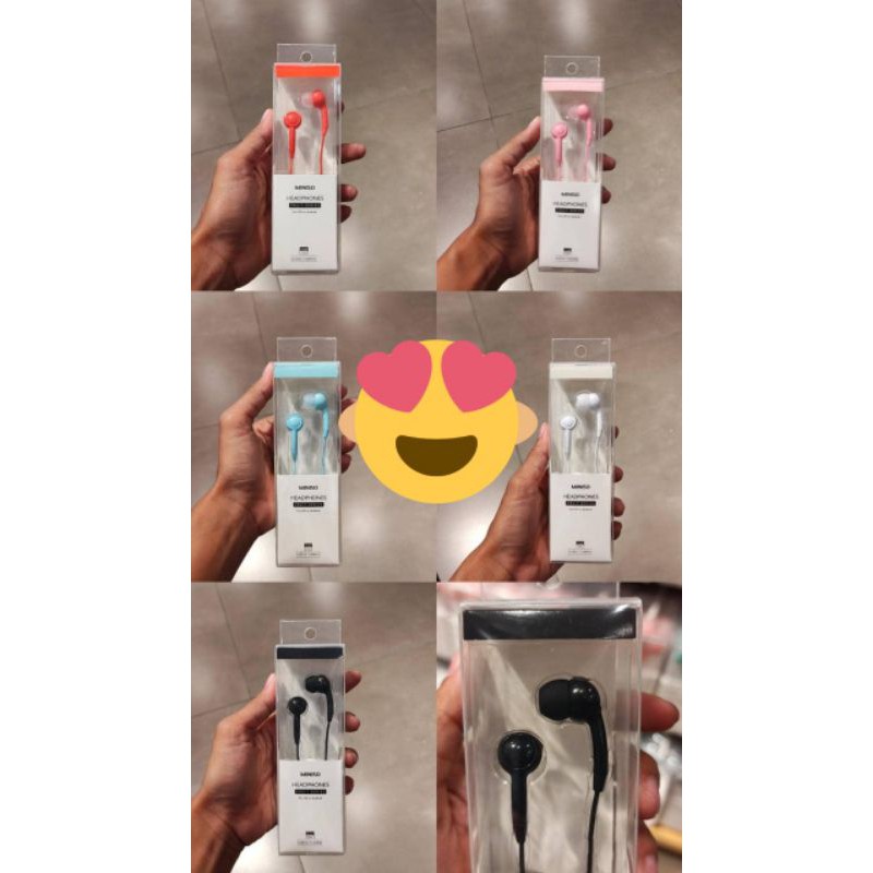 Headset Earphone Kapsul Box Miniso with Mic Microphone Murah meriah