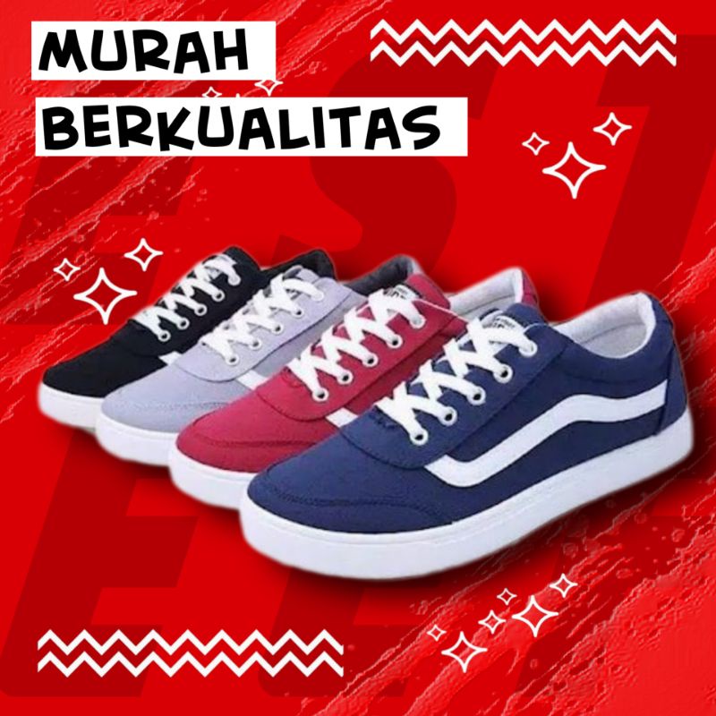 Sepatu spatu soeatu kanvas canvas kasual casual kain tali sekolah pria wanita cowok cewek laki laki 