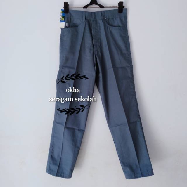 Celana Panjang Abu-Abu Seragam Sekolah SMU/SMA/SMK. kain high twis