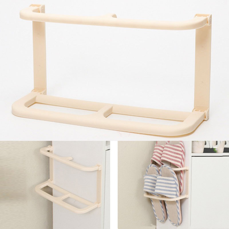 Simple Space Saving Slippers Rack Folding Wall Mounted Shoes Shelves Plastic Hanging Rack Shopee Indonesia