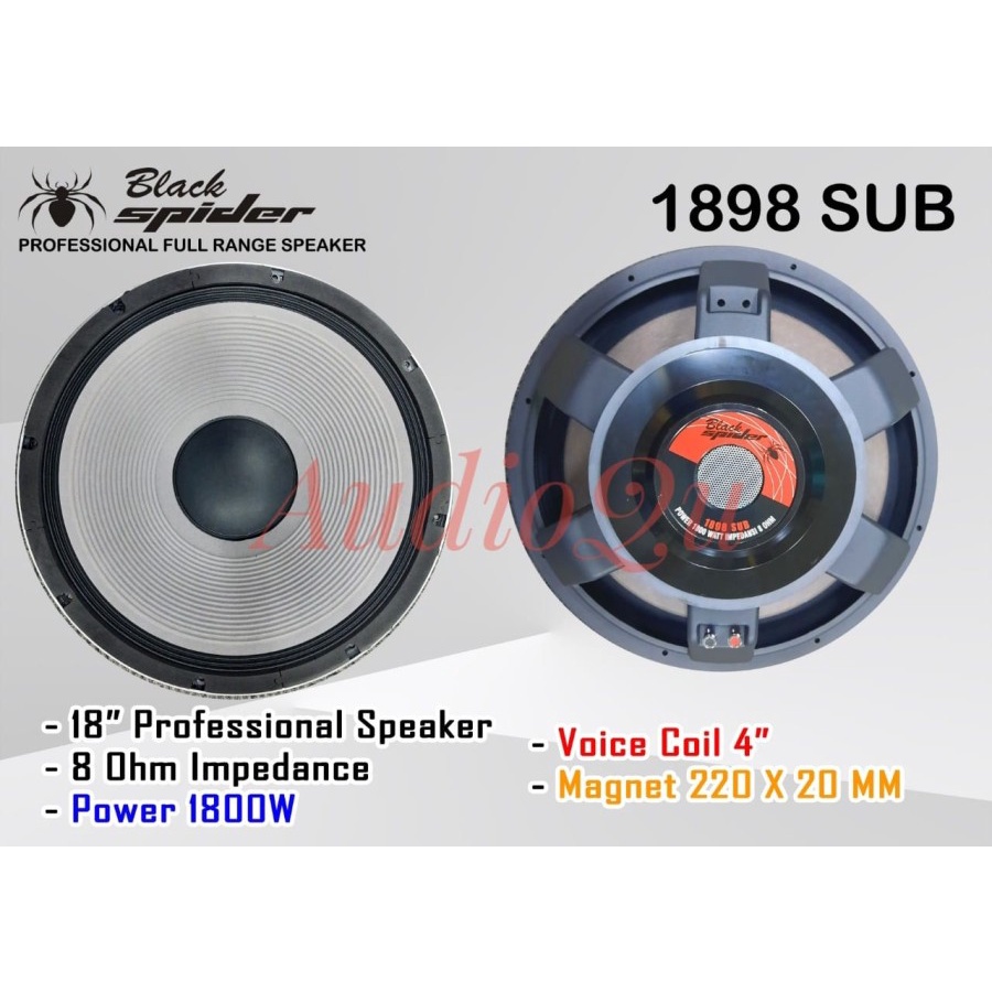 SPEAKER KOMPONEN BLACKSPIDER BS 1898 SUB BS1898 BLACK SPIDER BS 1898