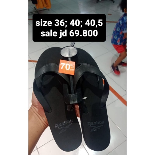 sandal jepit reebok black new Original