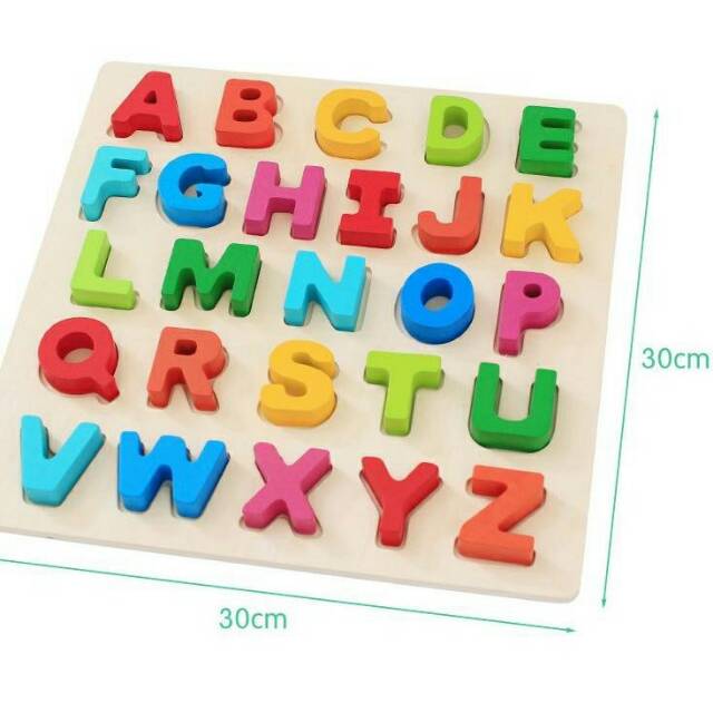 PUZZLE KAYU CHUNKY 3D RAINBOW LETTER / Mainan Puzzle Timbul Pastel Premium