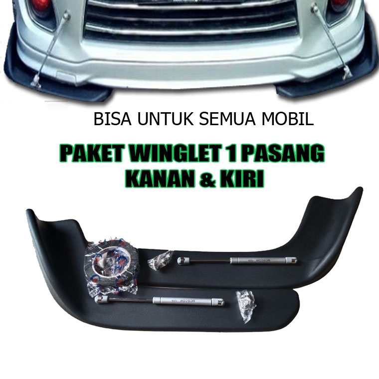 Winglet Bumper Diffuser Universal Bemper Mobil Bumper Lips 1 Pasang / HIDROLIK 2 PCS