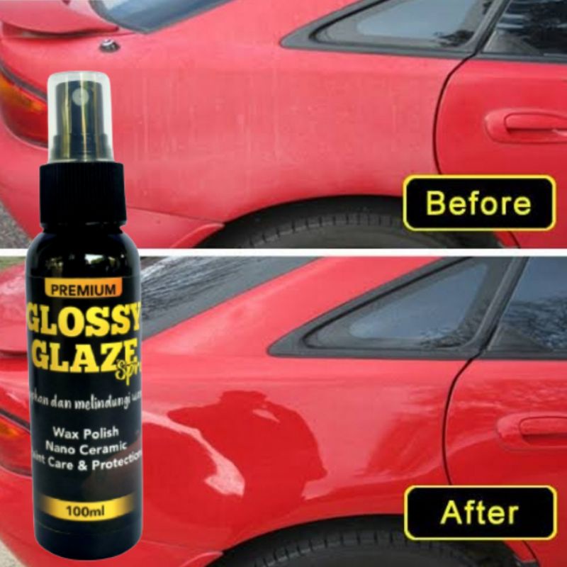 GLOSSY GLAZE SPRAY mengkilapkan body motor, mobil