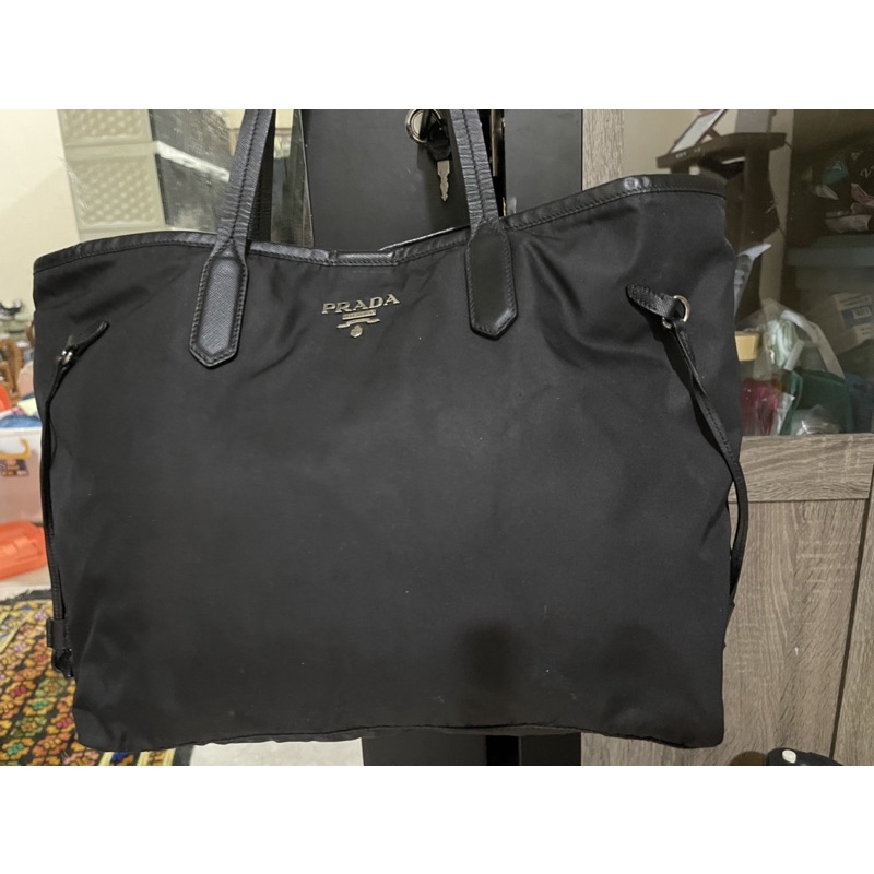 prada nilon nylon authentic tote bag second preloved recolour