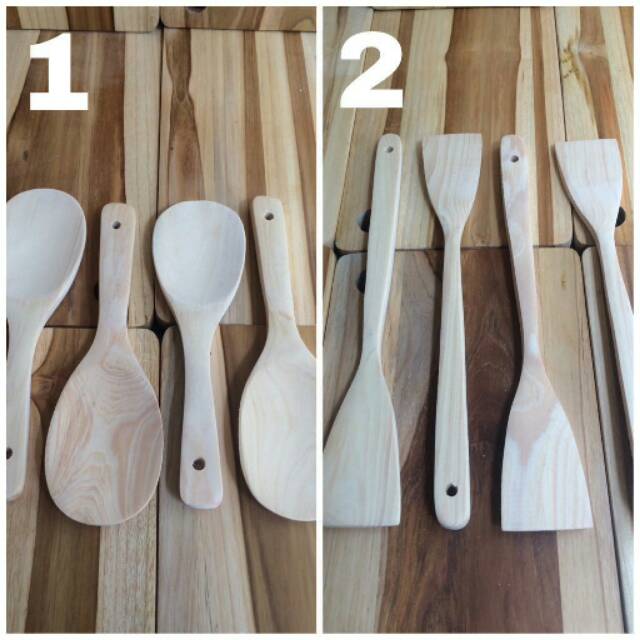 centong sendok sutil  spatula kayu  pinus souvenir 