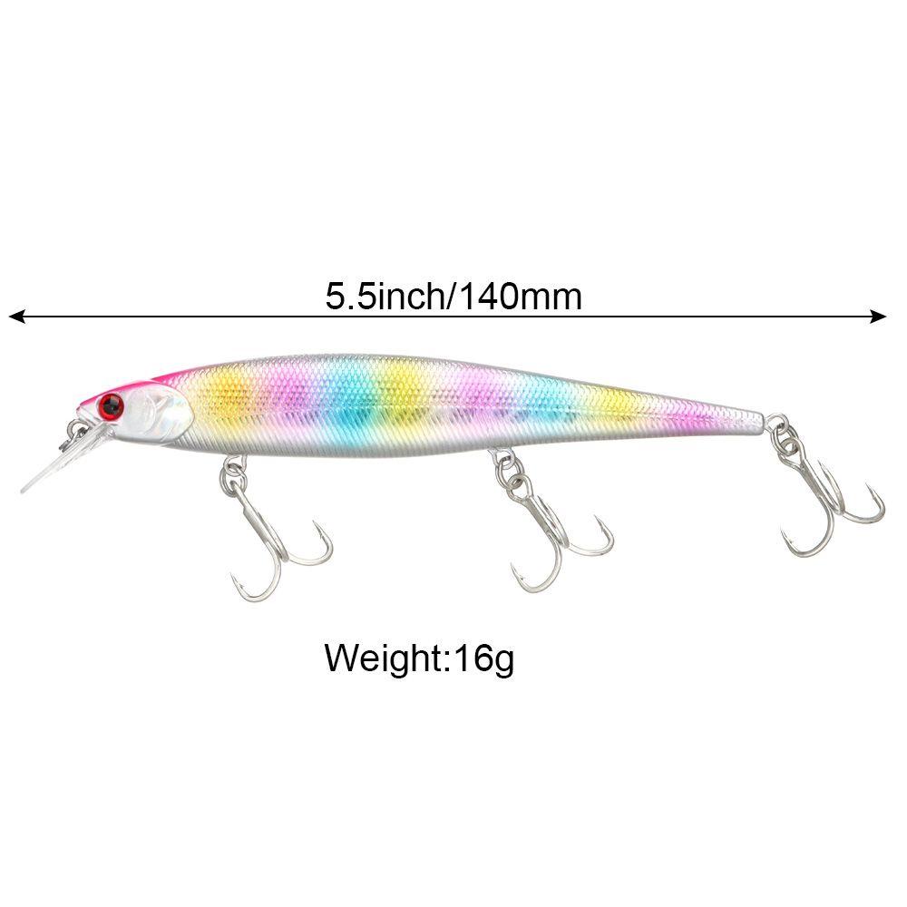 Top 140mm 16g Memancing Umpan Air Laut Mengambang Wobbler Panjang Casting Lure