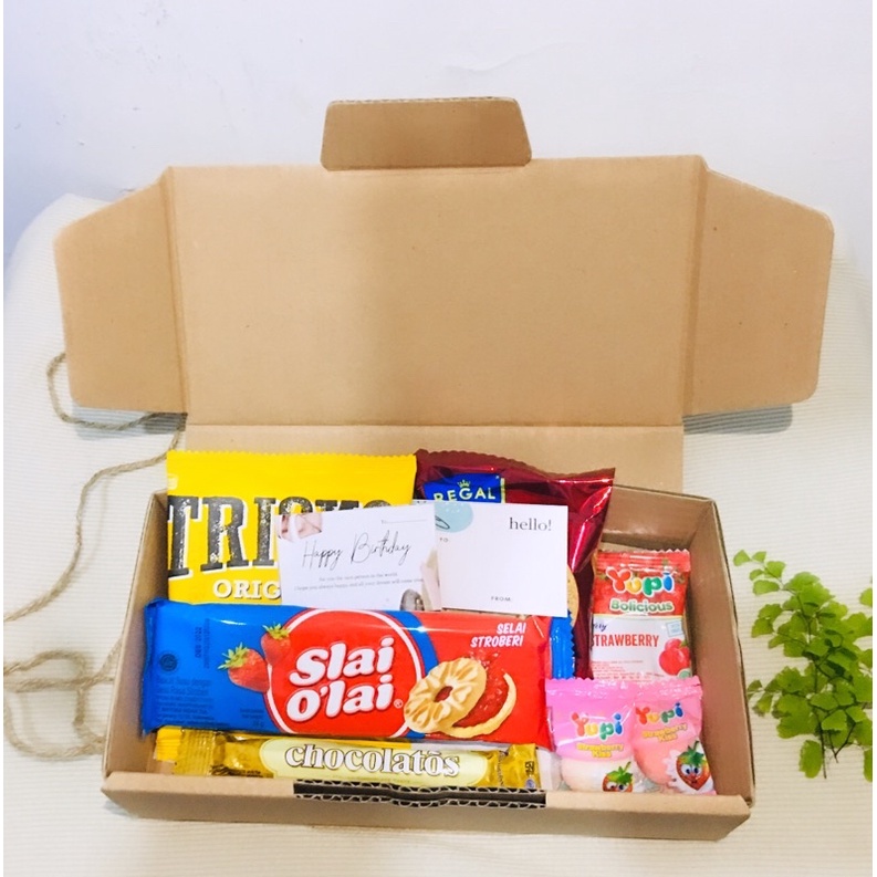 

KADO/HAMPERS SNACK BOX/HAMPERS SMALL/HADIAH ULANG TAHUN/HADIAH WISUDA/HADIAH ANNIVERSARY