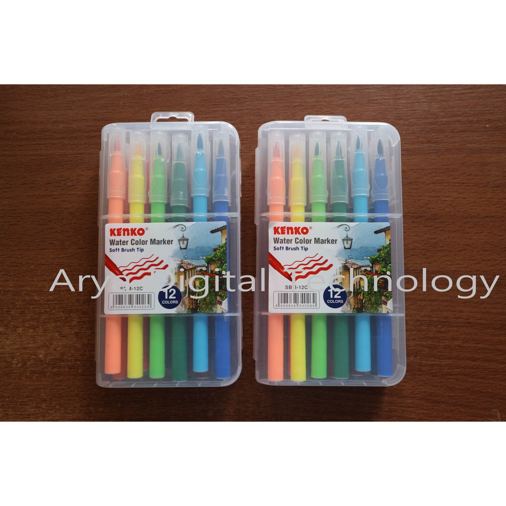 

Soft Brush Tip Water Color Marker 12 warna Kenko Murah Bagus Original
