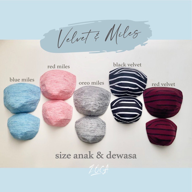 MASKER 4PLY- VELVET &amp; MILES  (DEWASA &amp; ANAK)