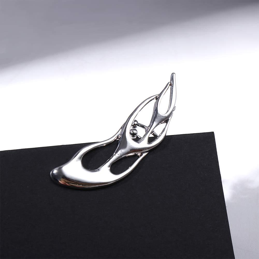 Agustinina Api Klip Telinga Keren Sederhana Perak Perhiasan Fashion Potongan Kepribadian Anting Logam