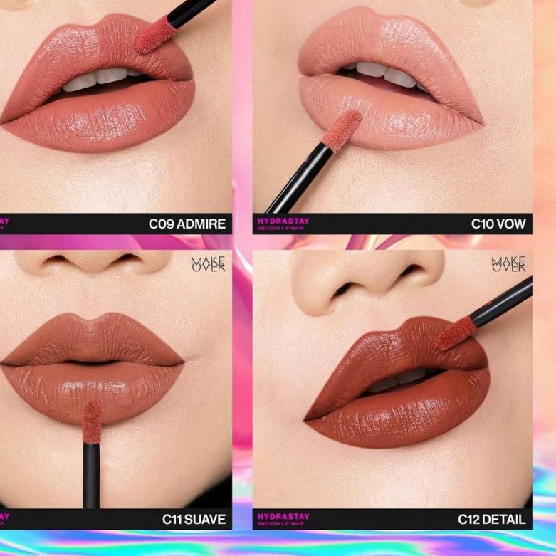 ➺ Make Over Hydrastay Smooth Lip Whip 6.5 gr Lipcream MakeOver Hydra Stay Cream Bibir Kering ◌
