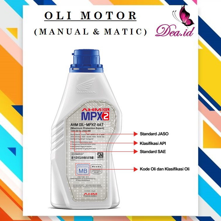 [DEASHOP] OLI MOTOR MPX 2 ORiGINAL- OLI AHM MPX ORIGINAL 100 % - 1 LITER