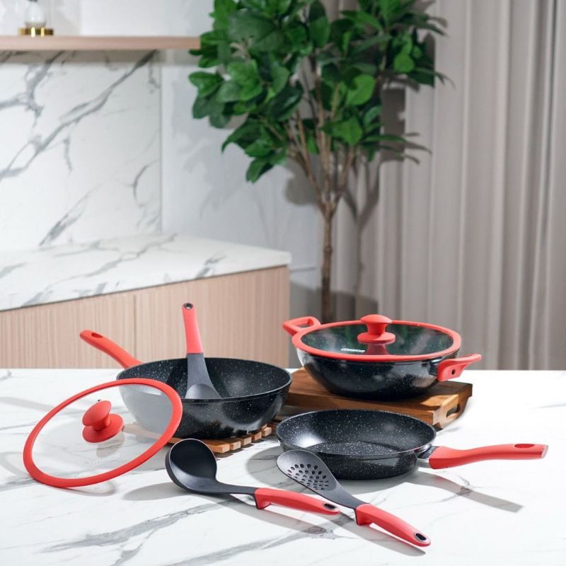 wajan anti lengket Magna Home Elite panci Cookware Set of 8 Pcs