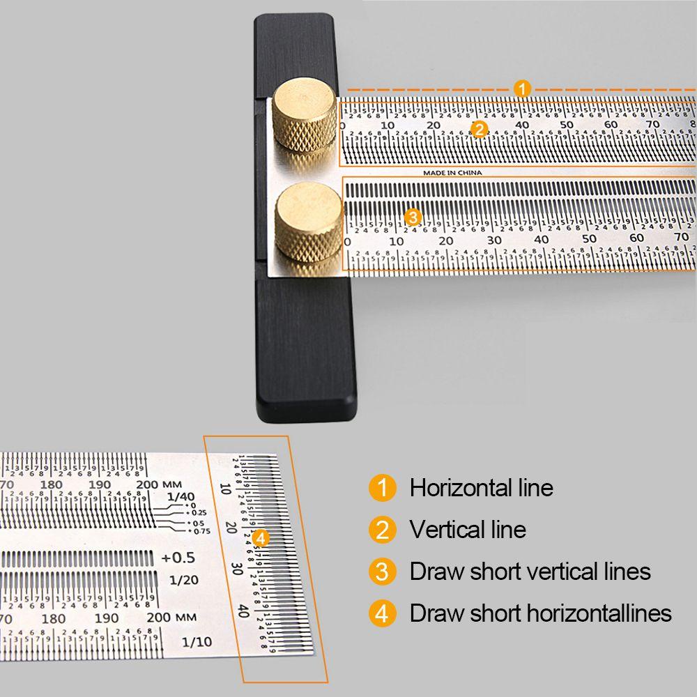 Solighter Penggaris Pengukur Tipe T Untuk Tukang Kayu