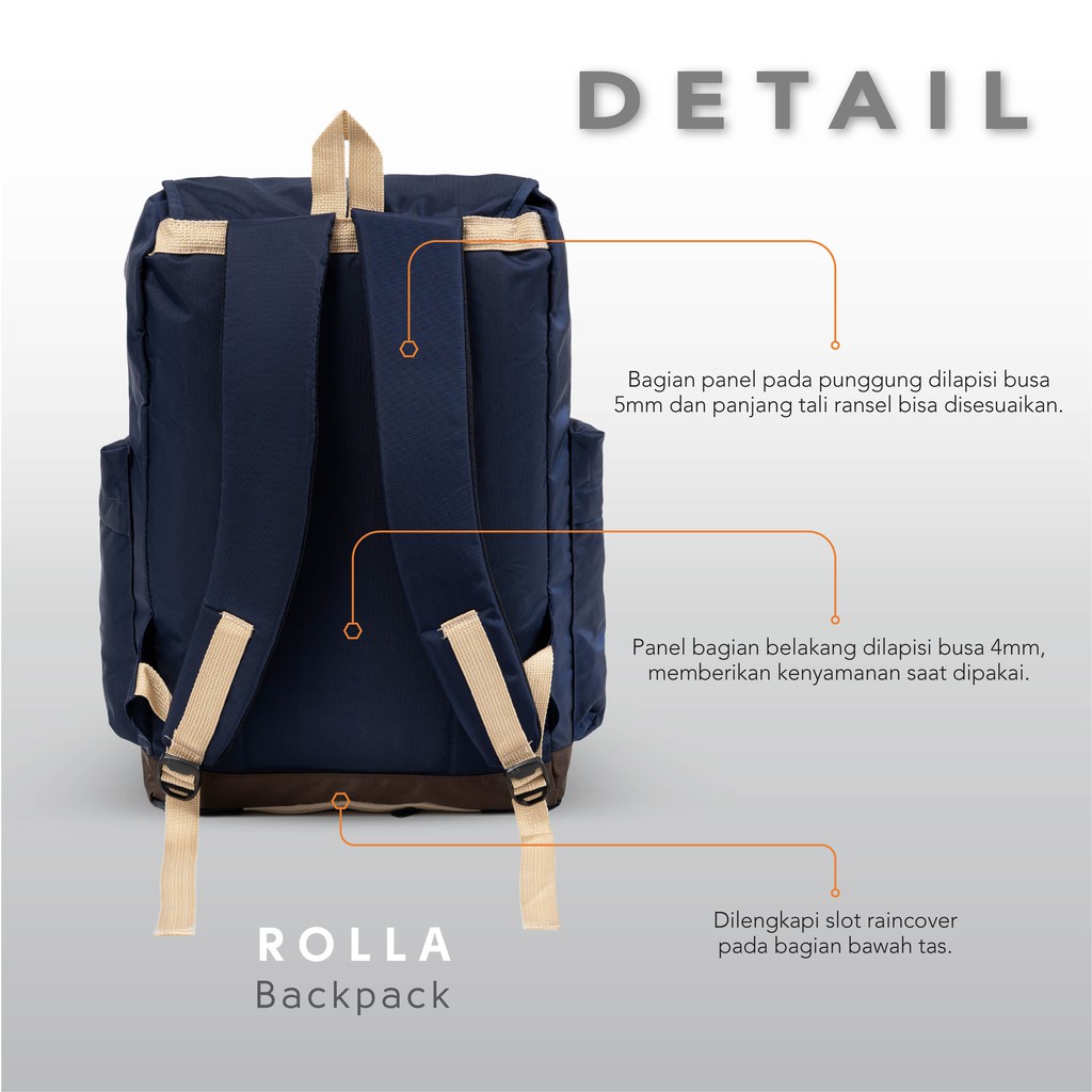 HEYLOOK Project - (Paket Hemat Pelajar) Tas Ransel Laptop Wanita Backpack ROLLA Tas Leptop 14-16Inch Tas Sekolah Tas Kuliah Perempuan Tas Punggung Cewek Terbaru