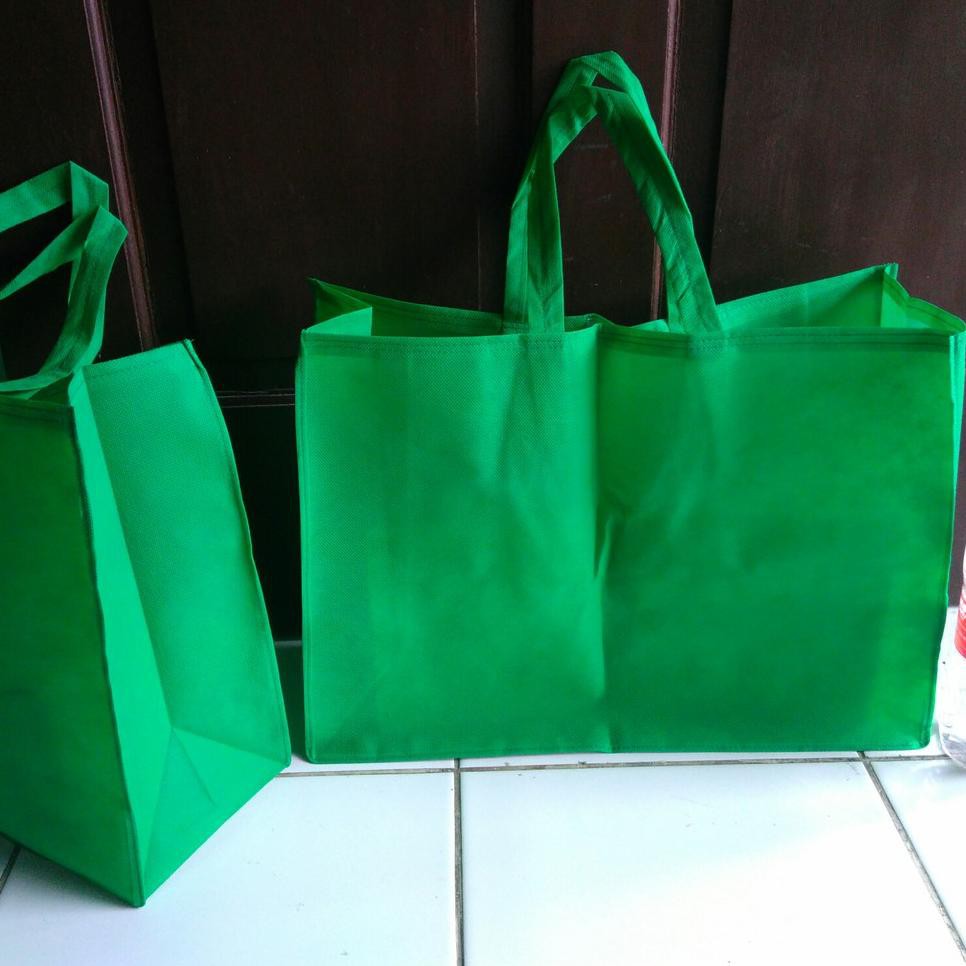 

QH Tas spunbond jumbo landscape 45x15x35cm tebal 75gsm untuk sembako, bingkisan, tas belanja dll QH