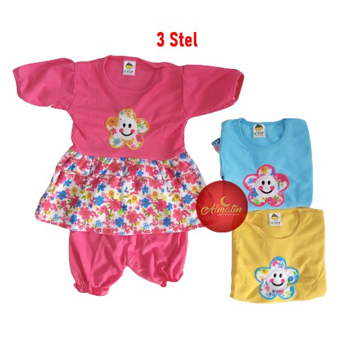 Baju Bayi Model Dress MURAH baby girl (3 stel)