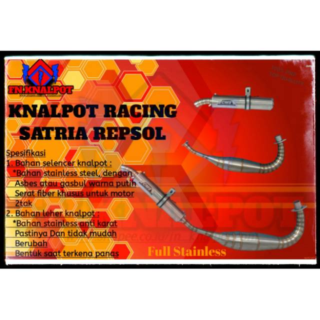 KNALPOT SATRIA 2TAK REPSOL _ CMS _ FULL STAINLESS