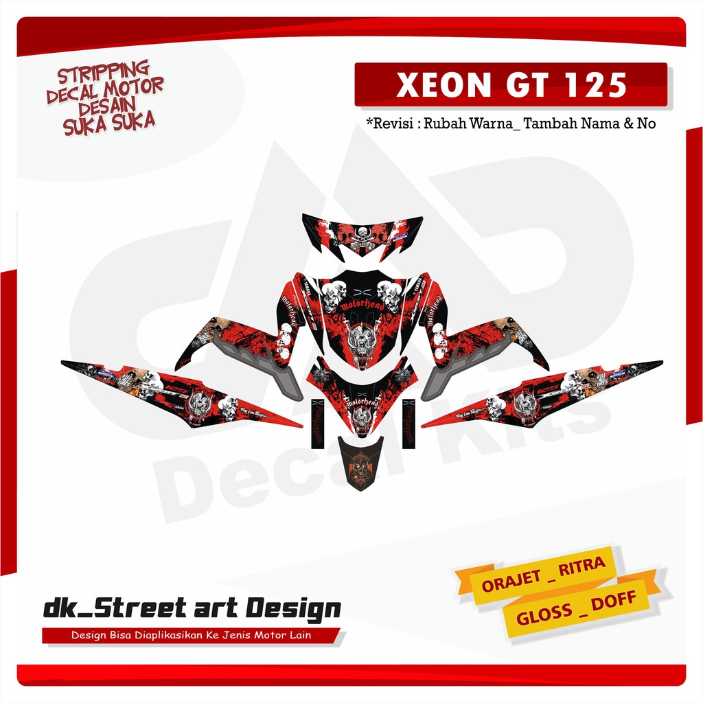 STICKER MOTOR FULL BODY YAMAHA  XEON GT 125 STIKER MOTOR XEON GT 125 DESIGN  MOTOR HEAD