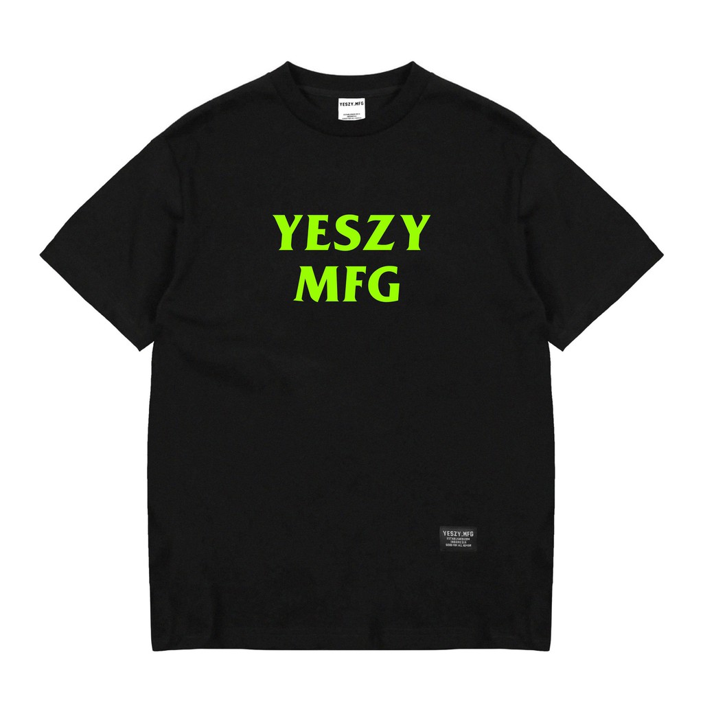 YESZY.MFG Tshirt Black OG Logo 2016 F. Neon