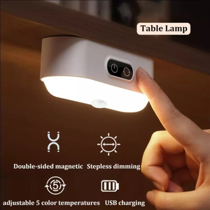 Triple W 5 Mode Lampu Sensor Otomatis Tidur Tembok Dinding Lemari Belajar Emergency Rechargeable