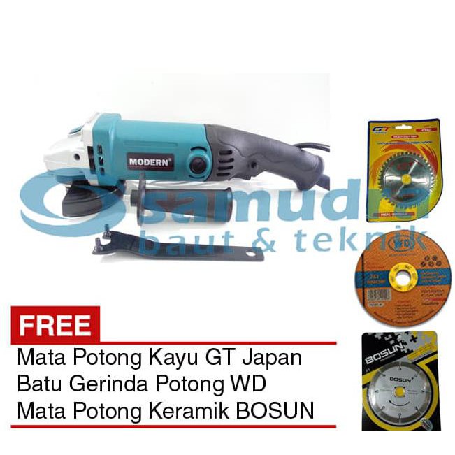 DISKON BESAR MODERN SIM 100B Mesin Gerinda 4" + Mata Potong Kayu Besi Keramik