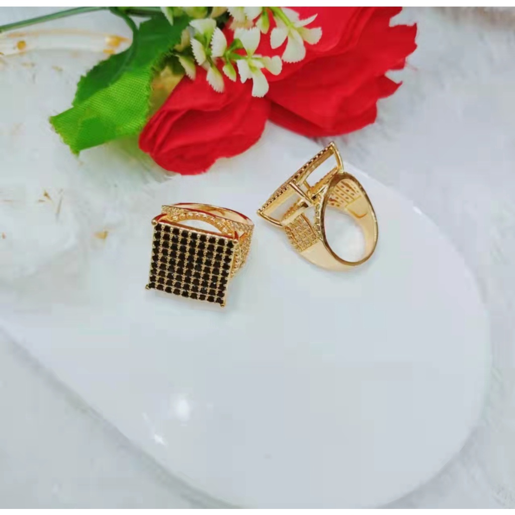 Cincin Xuping Mata Full Lapis Emas Perhiasan Fashion 381