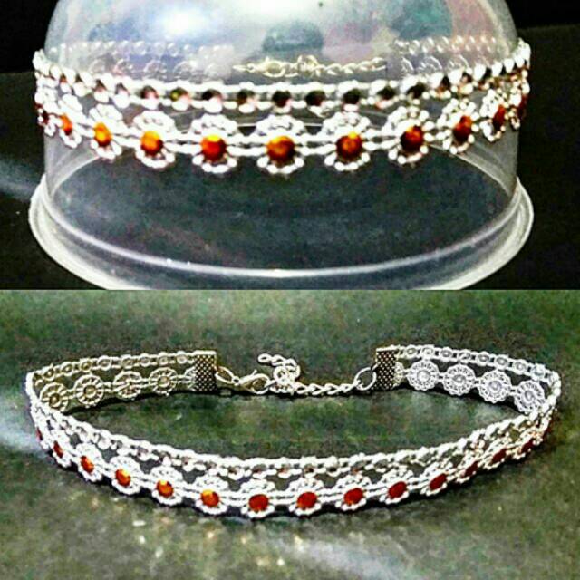 Fresh Orange Fantasy Diamond Choker Necklace | Kalung Handmade Premium Collection