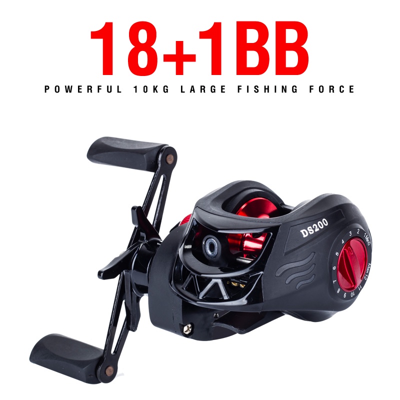 Fishing Reel / Penggulung Senar Pancing 18 + 1BB Kecepatan Tinggi Drag Max 10kg Rasio 7.2: 1