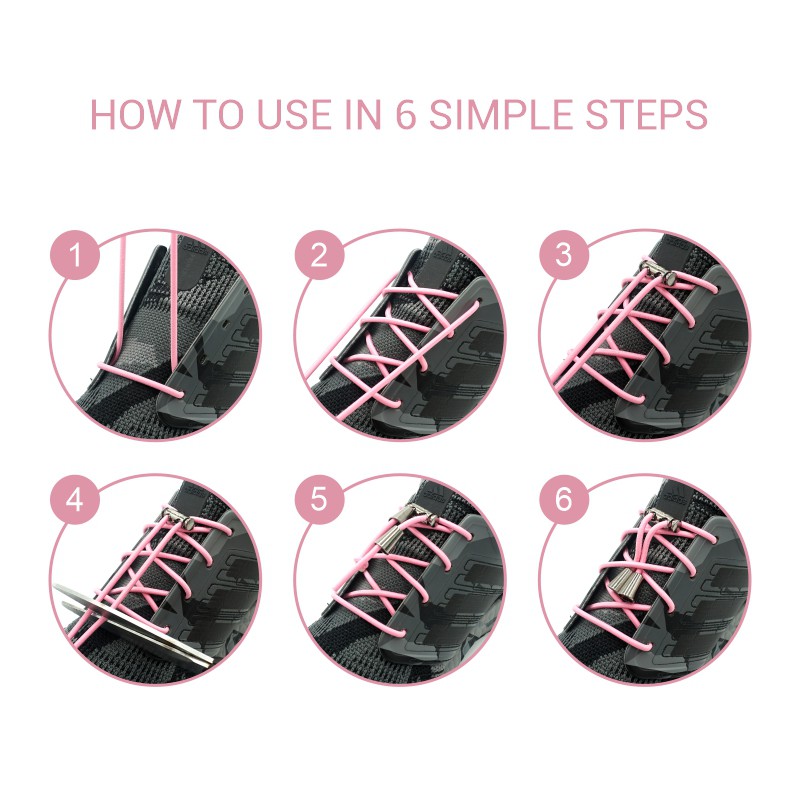 Tali Sepatu IMOF Original Pink Lock Lace Elastic Premium Quality