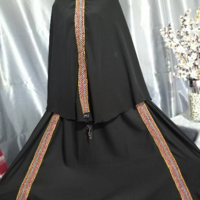 Gamis syari  set renda india standar size L