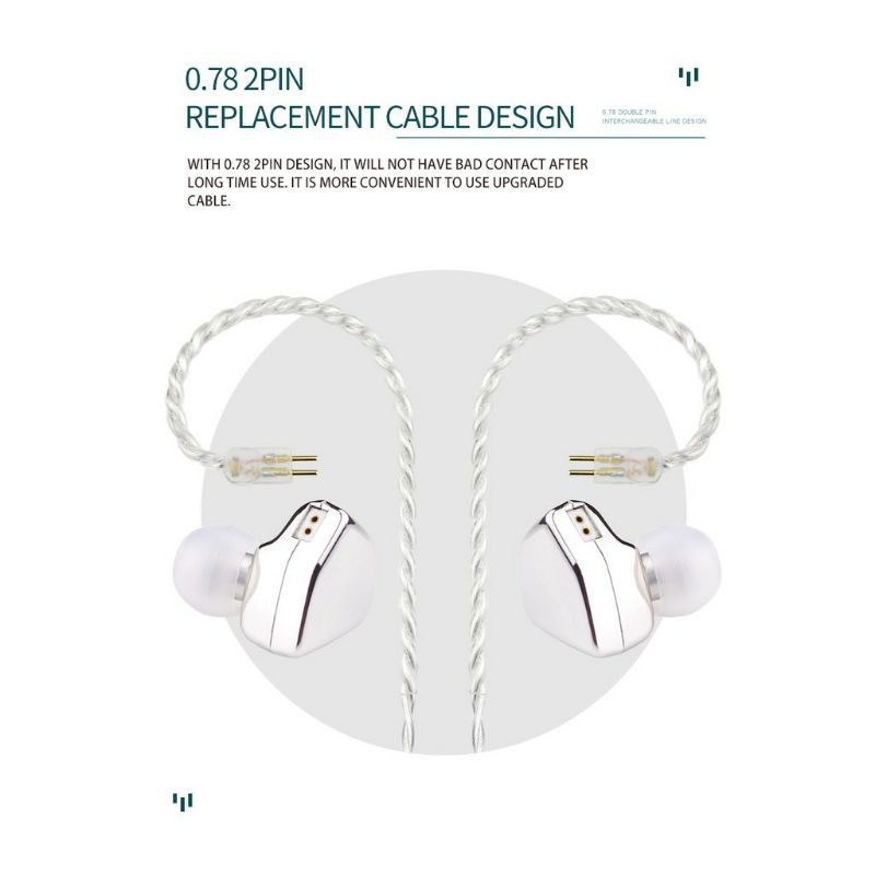 HZSOUND Heart Mirror with Mic 10mm Carbon Nanometer Diaphragm Drive Unit In-Ear Earphone