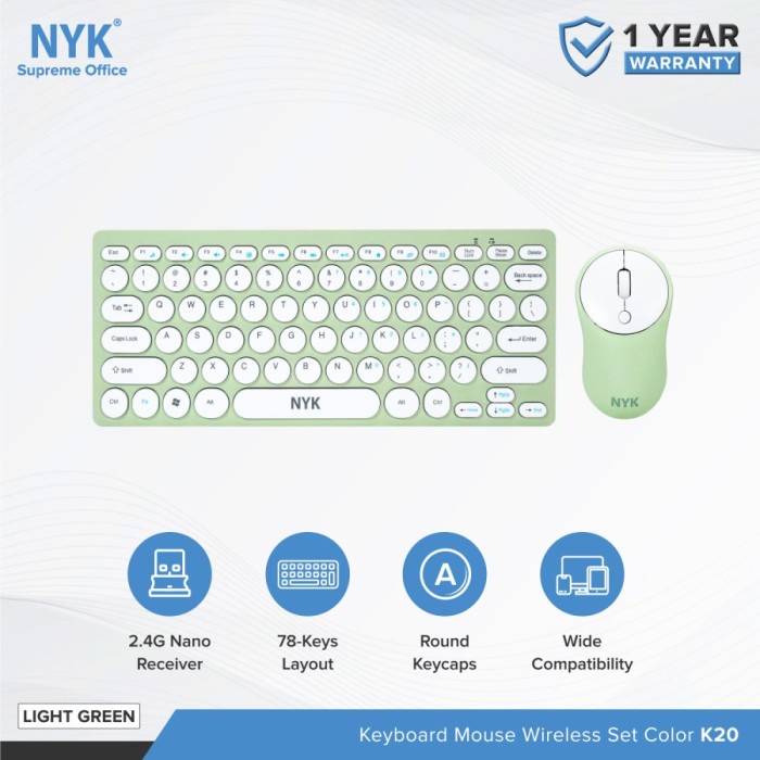 NYK Keyboard &amp; Mouse Wireless Supreme K20
