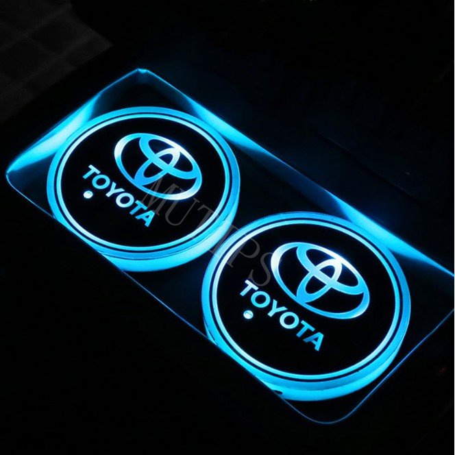 Alas Gelas Mobil Toyota 7warna Glow Coaster Pad Untuk Innova Razie Yaris Wish Avanza Rush Kijiang Corolla Cross