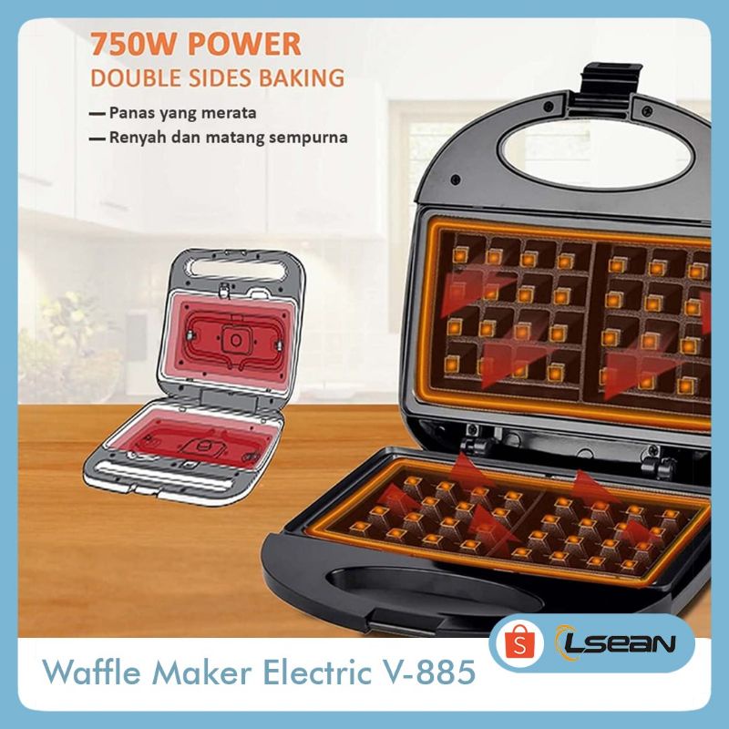 WAFFLE /CROFFLE MAKER ORIGINAL VIPOO | PEMANGGANG ROTI WAFFLE 2 LAPIS