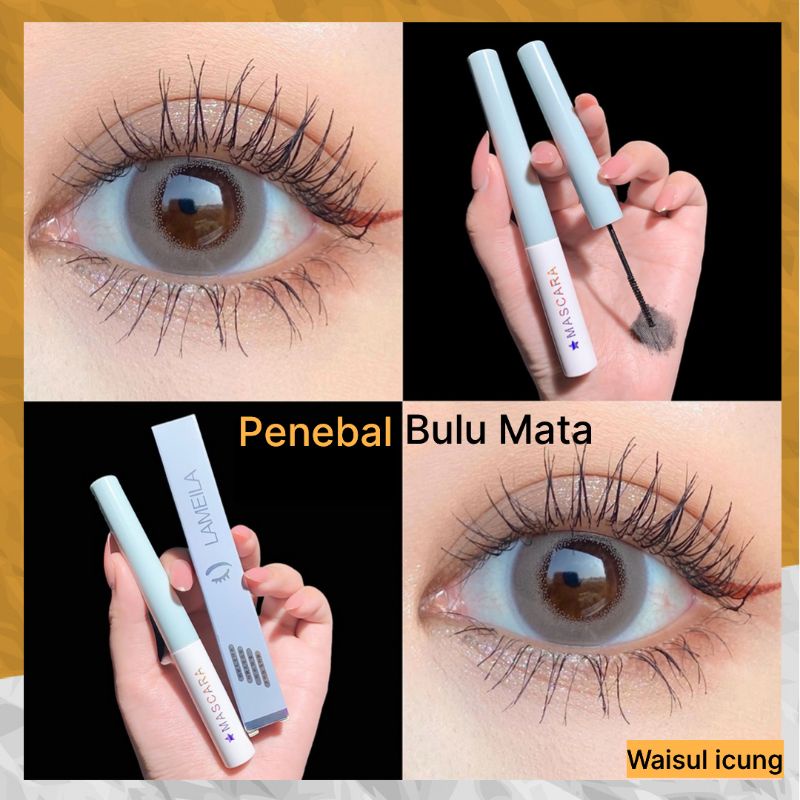 Maskara Kuas Penebal Bulu Mata Awet Tahan Waterproof Lama Mascara Lameila Cocok Bulu mata Pendek Lebih Tebal