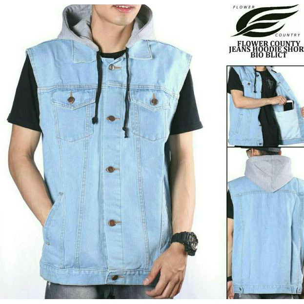 sweater jaket rompi jeans hoodie pria bio blict rompi levis murah