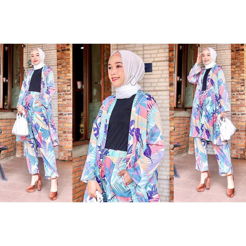 1KG MUAT 4SET | LEAFY ONE SET RAYON PREMIUM DAILY SET HITS SELEBGRAM FASHION WANITA MUSLIMAH