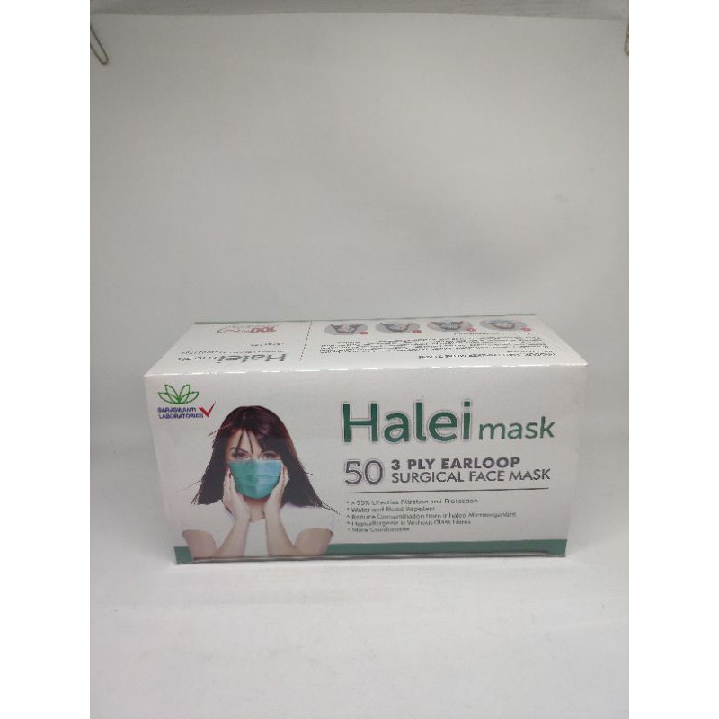 HALEI MASKER EARLOOP  Tahan Air Darah (Masker Medis) BOX