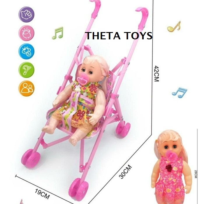 MAINAN BONEKA BAYI STROLLER 11-010590 MAINAN ANAK ANAK MAINAN ANAK PEREMPUAN MAINAN BONEKA BAYI