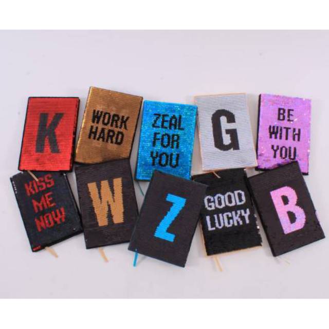 DIARY ALPHABET SEQUIN FLIP USAP BERUBAH WARNA DAN GAMBAR