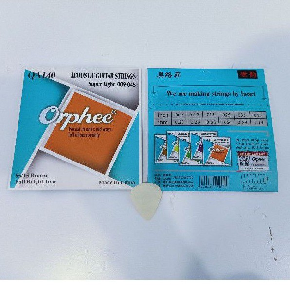 senar gitar Orphee akustik 09 QA140 1set