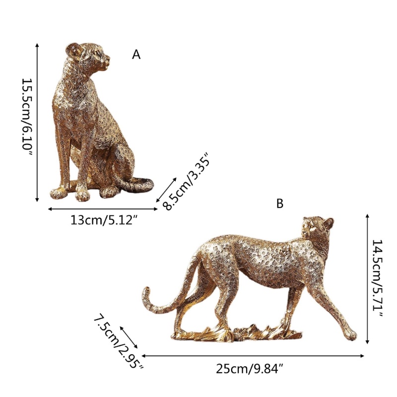 Ornamen Patung Hewan Leopard Bahan Resin Untuk Dekorasi Taman